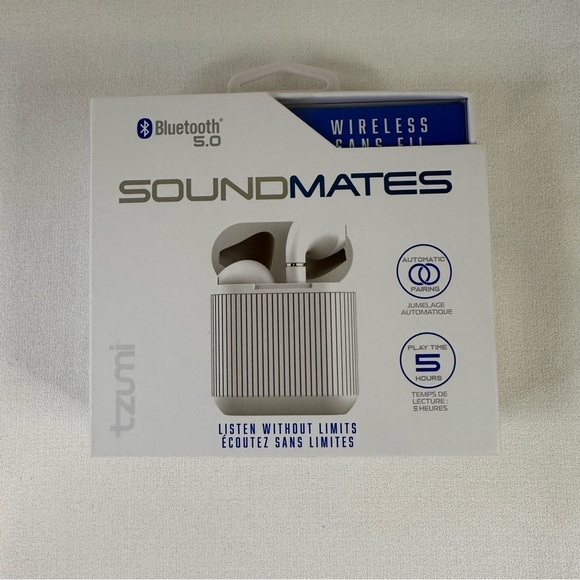 Tzumi Sound Mates Wireless Bluetooth 5.0 Earbuds White - Picture 3 of 6